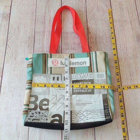 Lululemon striped one-of-a-kind upcycle handmade tote - Picture 7 of 8